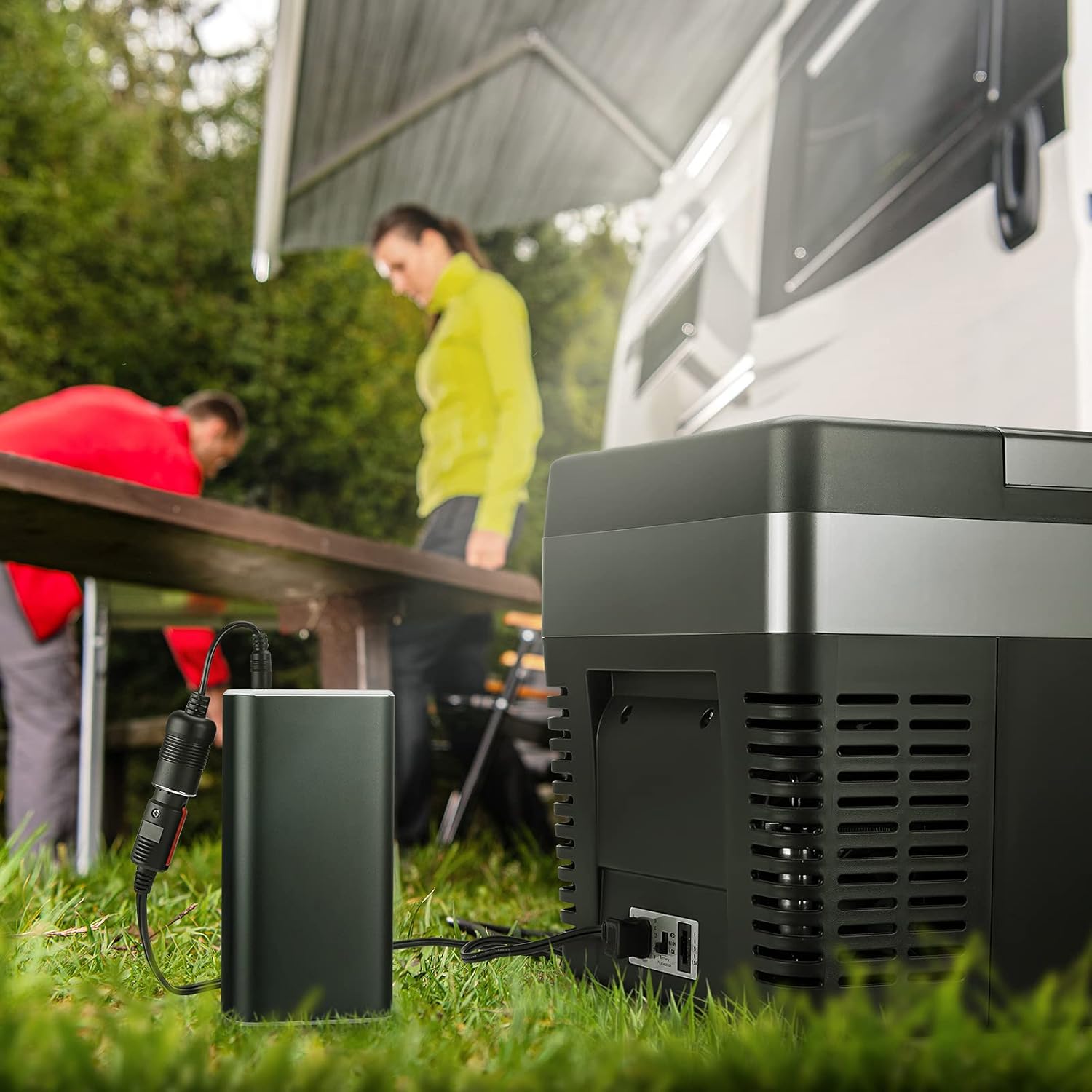 JOYTUTUS Portable Power Station for 12 Volt Refrigerator - 216Wh Backup Battery with 12-16.8V/10A DC Output & 5V/3A USB Output, External Power Supply Suitable for Car Fridge, Cooler, Deal for Camping, Road Trip, Emergency, Outdoor