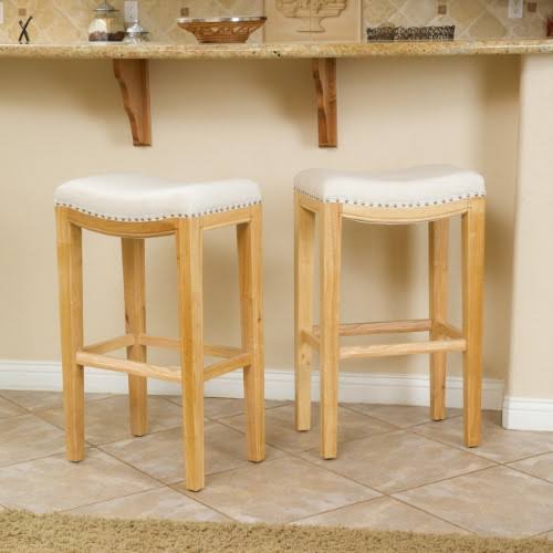GDF Studio Dayton Beige Backless Bar Stool (Set of 2)