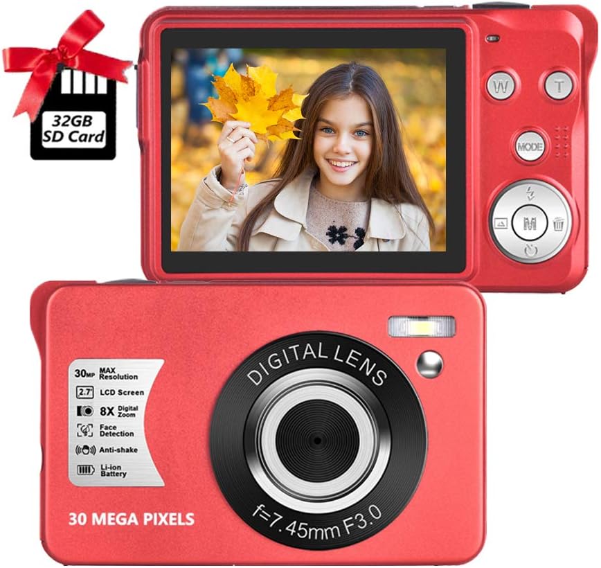 Digital Camera, 2.7K 48MP Rechargeable Vlogging Camera for YouTube, 3 Inch Screen Portable YouTube Camera Compact Mini Blogging Camera with Webcam
