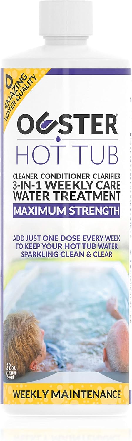 Ouster Hot Tub Cleaner– 3-in-1 Weekly Care for Portable Hot Tubs and Swim Spas – Sparkling Clean & Silky Soft Water – Reduces Harsh Spa Chemicals- 32oz Pack of 2