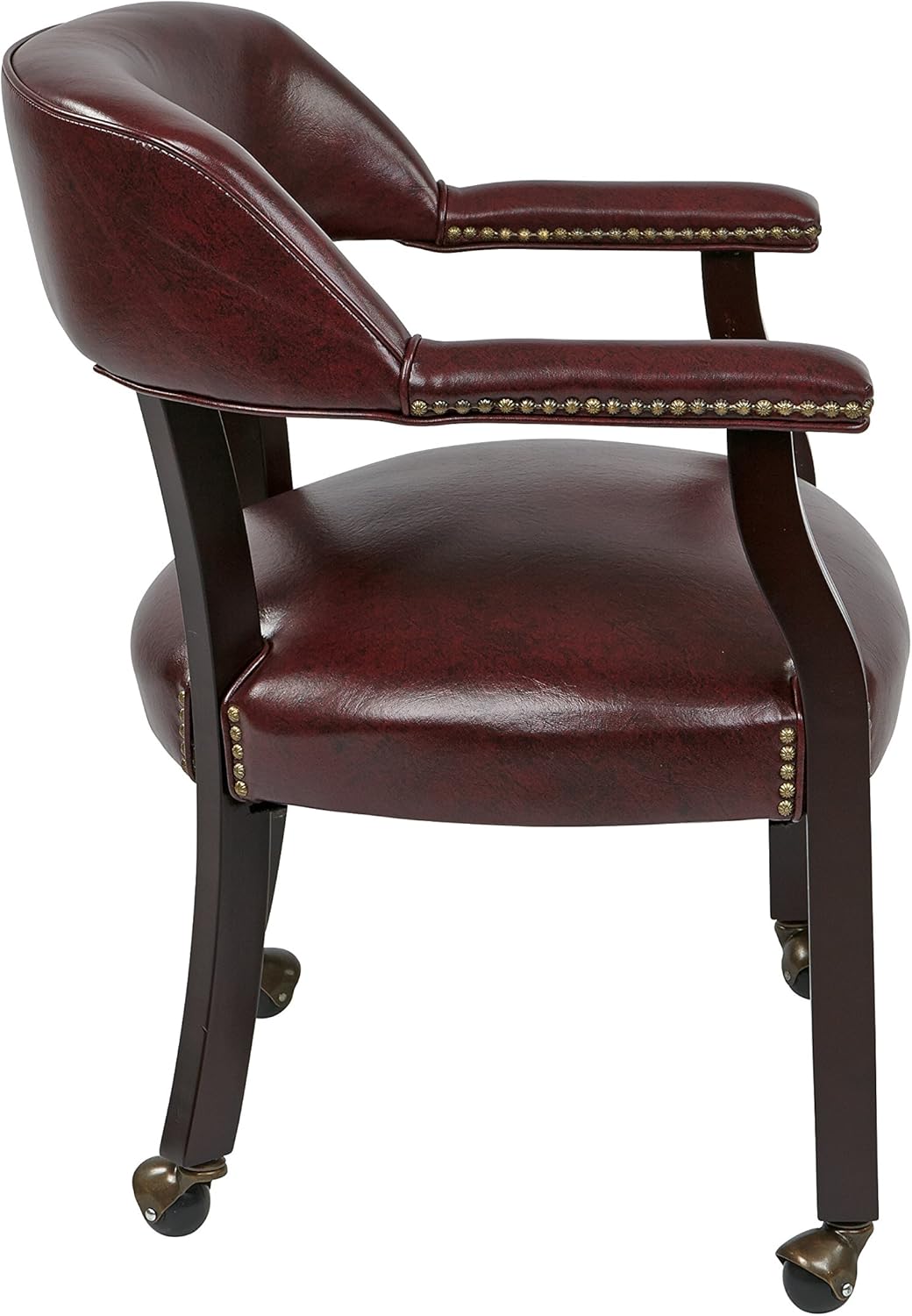 Office Star Traditional Guest Chair with Wrap Around Back and Casters