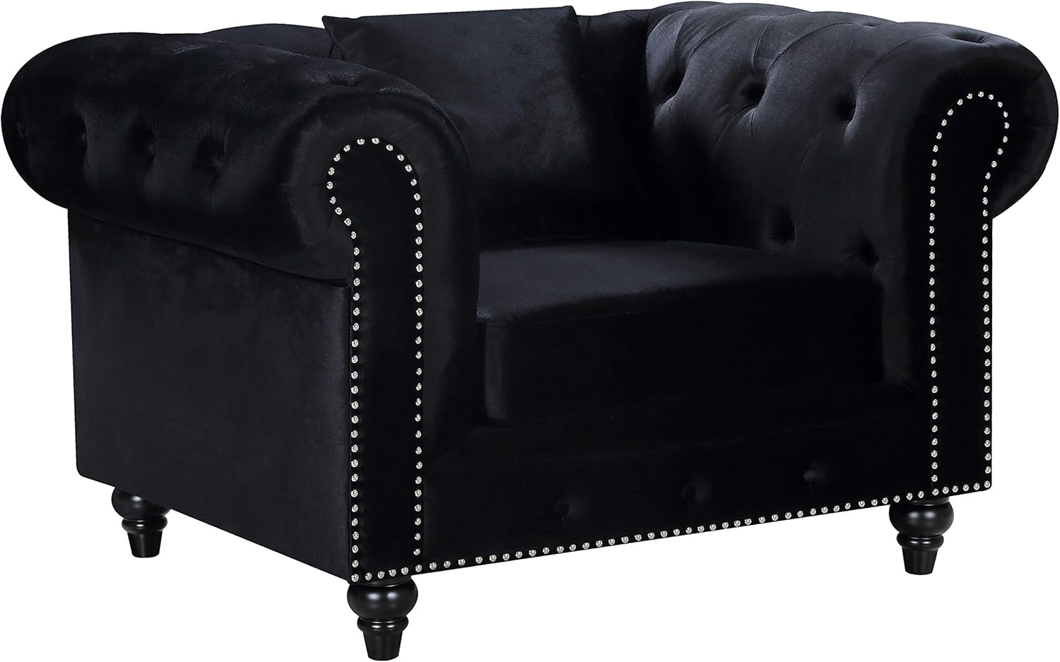 Meridian Furniture Chesterfield Living Room Chair, Black