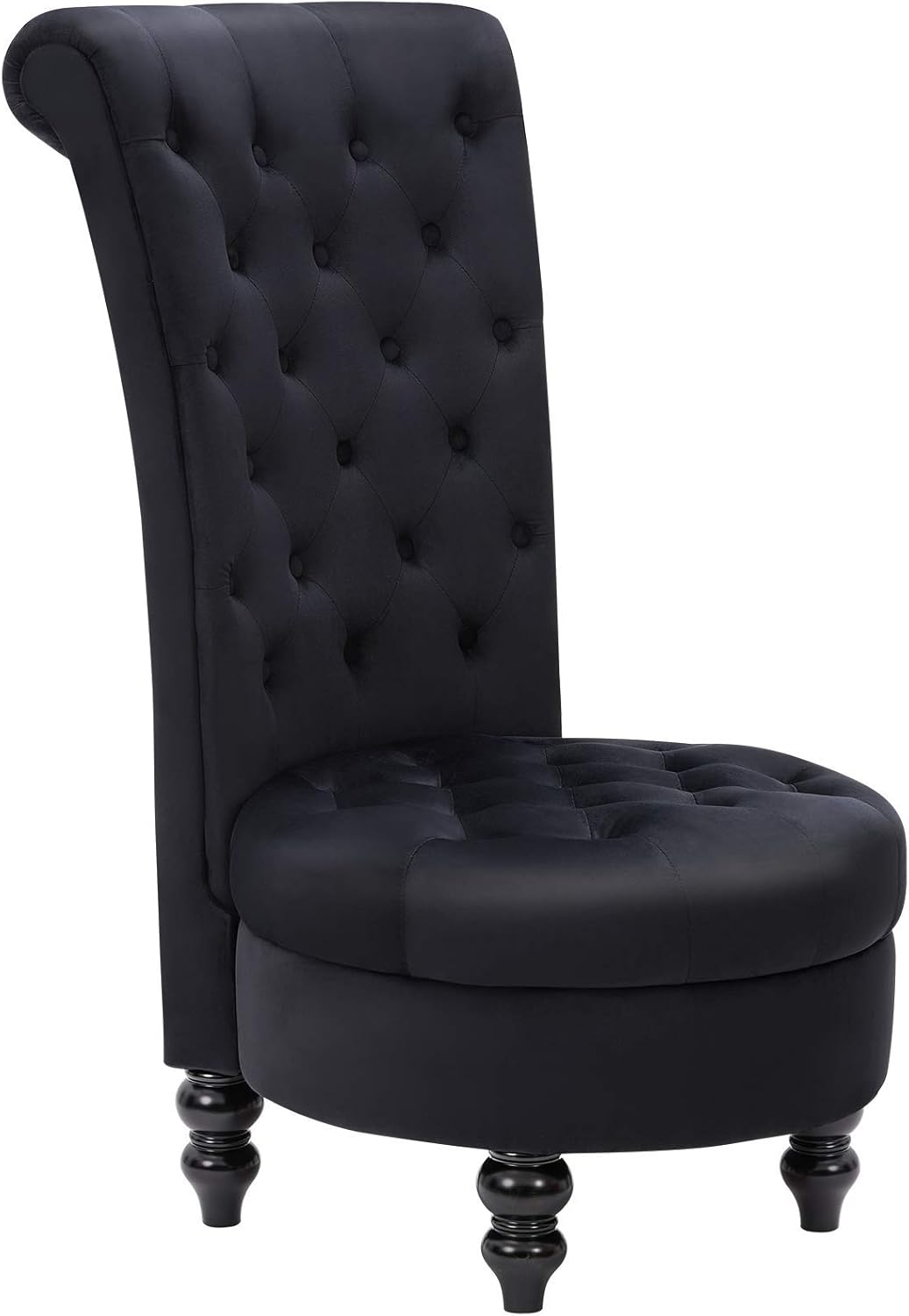 ECOTOUGE Queen Throne Chairs for Party, Royal Design High Back Armless Chair with Sturdy Wood Legs for Bedroom, Red