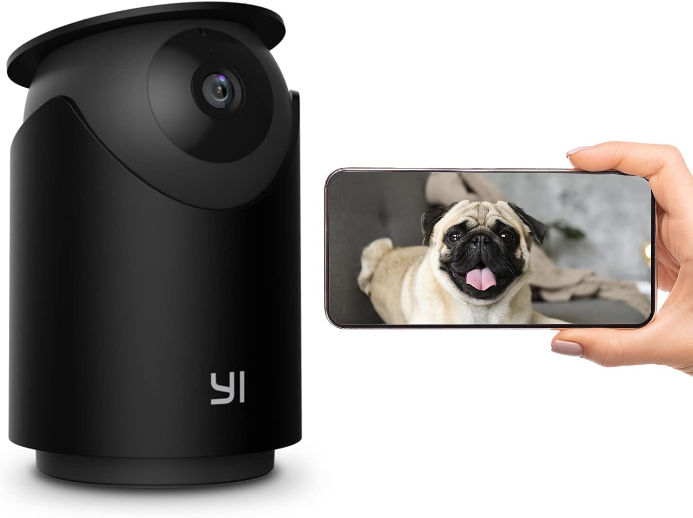 YI Dog Camera with Phone App, WiFi Indoor Cam with 2-Way Audio, Night Vision, 360-degree, Sound Motion Detection, Cat Pet Puppy Bird Animal Doggie Nanny Cam, Compatible with Alexa and Google Pack of 2
