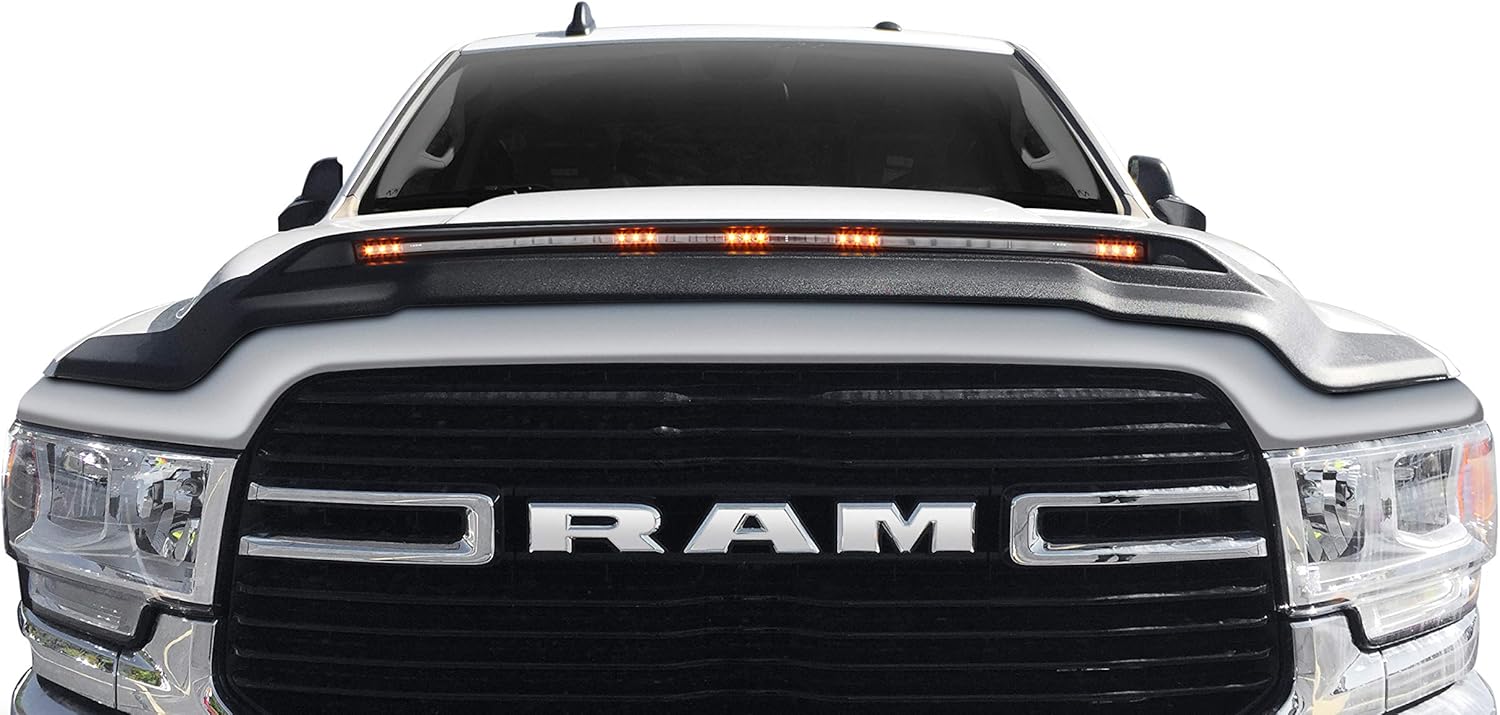 Auto Ventshade [AVS] Aeroskin Lightshield Hood Protector | Low Profile, Black, 1 pc | 753189 | Fits 2019 - 2022 RAM 2500/3500