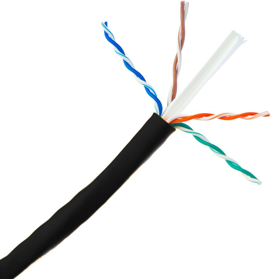 ACL 1000 Feet Cat6a Ethernet Cable, 10 gig Solid, UTP (Unshielded Twisted Pair), 500Mhz, 23 AWG, Spool, Black, 1 Pack