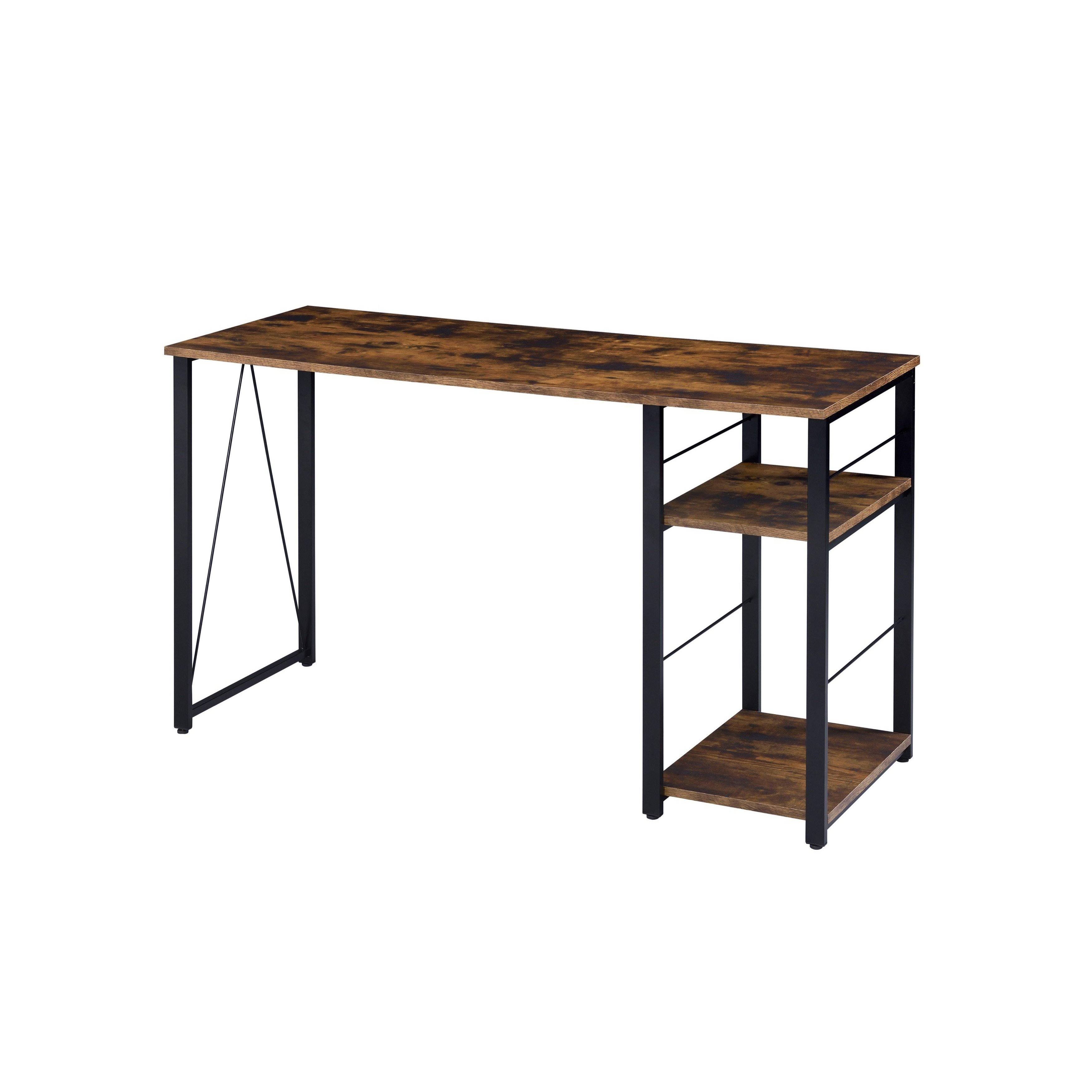 Acme Vadna Writing Desk Weathered Oak u0026 Black Finish