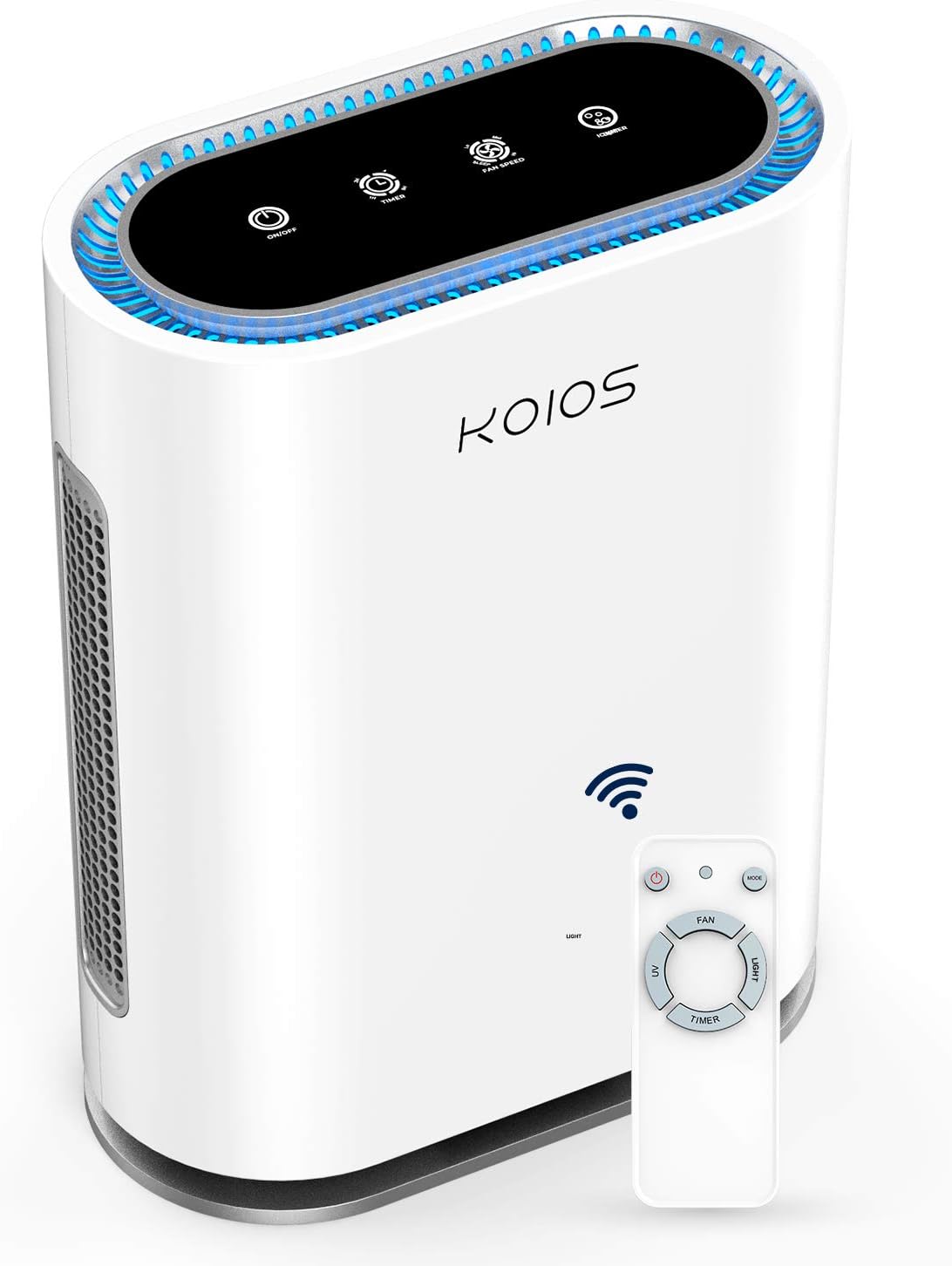 KOIOS Large Room Air Purifier with True HEPA Filter, Activated Carbon, UV Sanitizer & Ionic Air Cleaner, Detect Air Quality, Auto Mode, Remove Dust, Pet, Pollen, Allergy, Smoke, Odor, For Home, Office