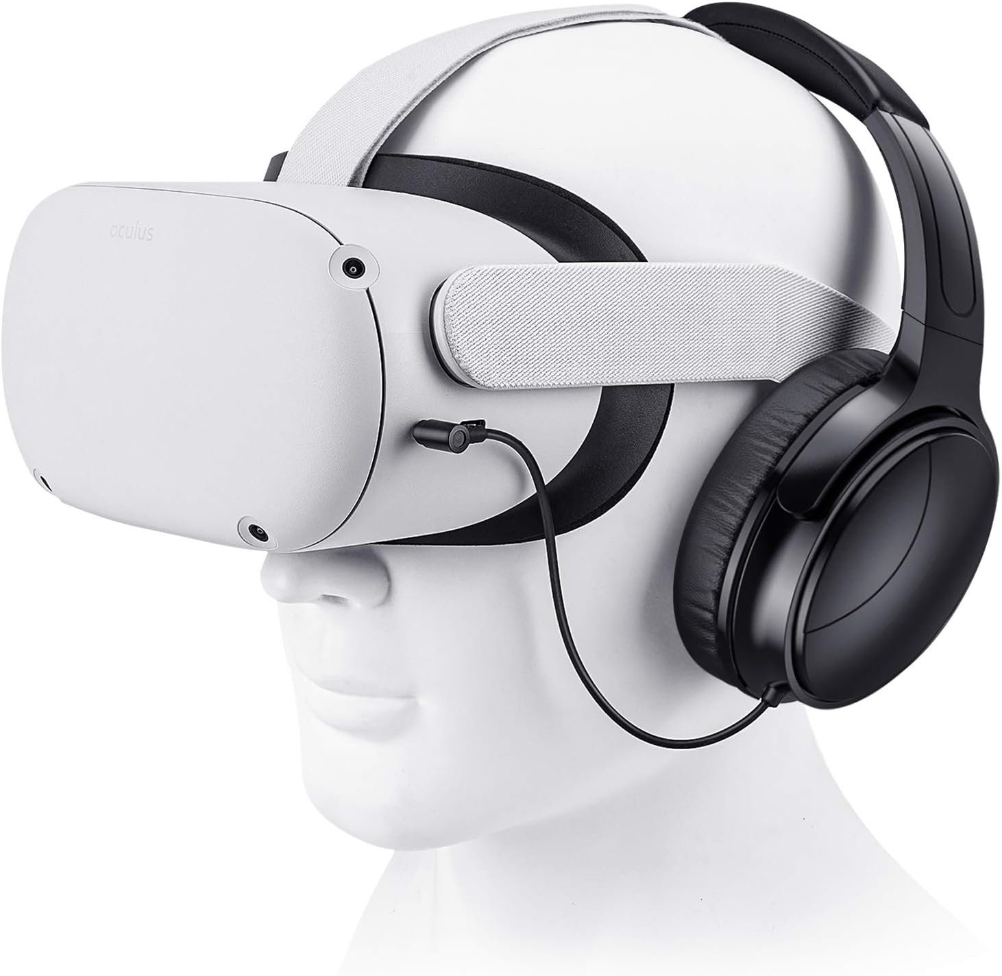 SARLAR VR Gaming Headphones for Oculus Quest 2 Headset Increase VR Immersion, Custom Length Cable, Optimized Gaming Audio Driver, Memory Protein Ear Pads Noise Isolating and Other Accessories Pack of 2