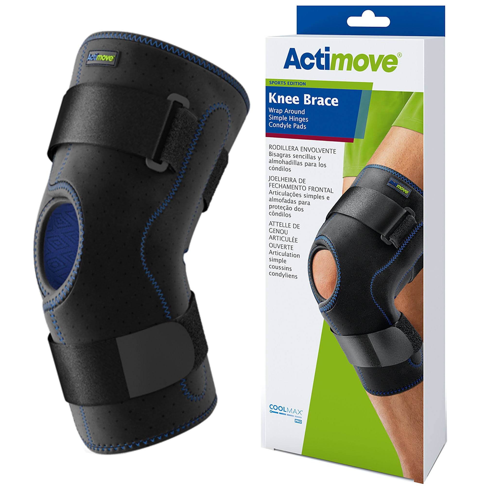 Actimove Knee Brace Wrap Around, Polycentric Hinges (Sports Edition) X-Large