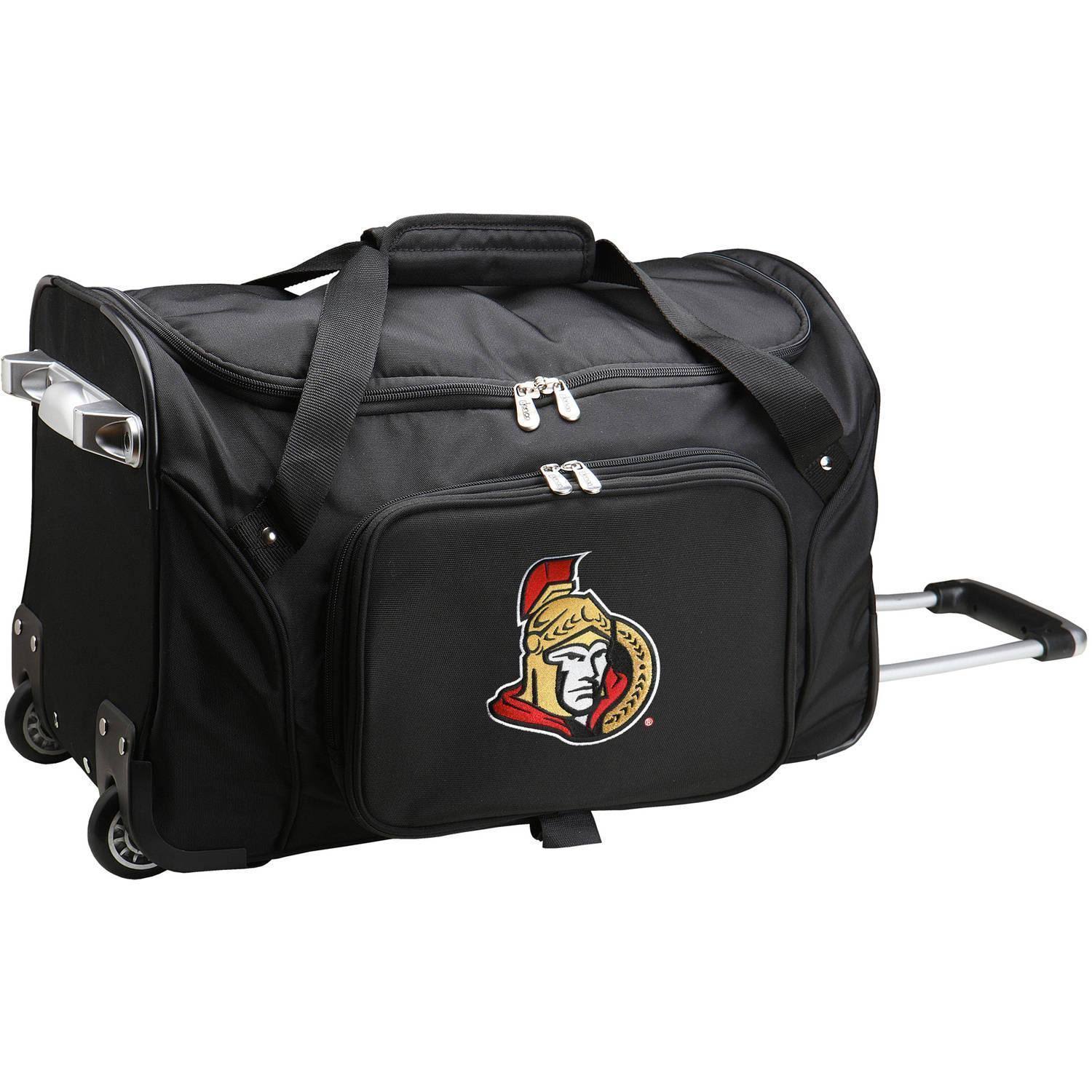 Denco Ottawa Senators 22-inch Wheeled Duffel Bag, Black