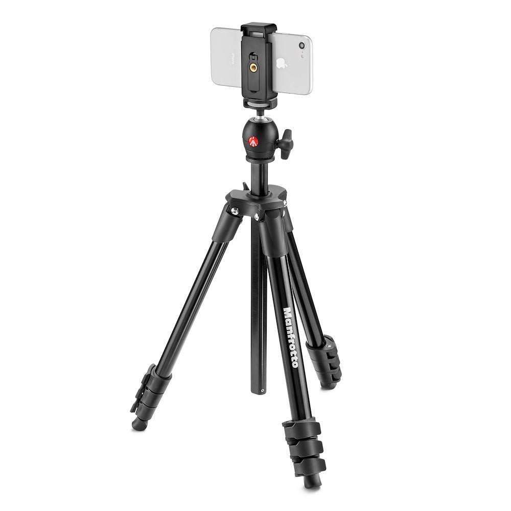 Manfrotto Compact Light Smart with Ball Head and Phone Clamp, Black