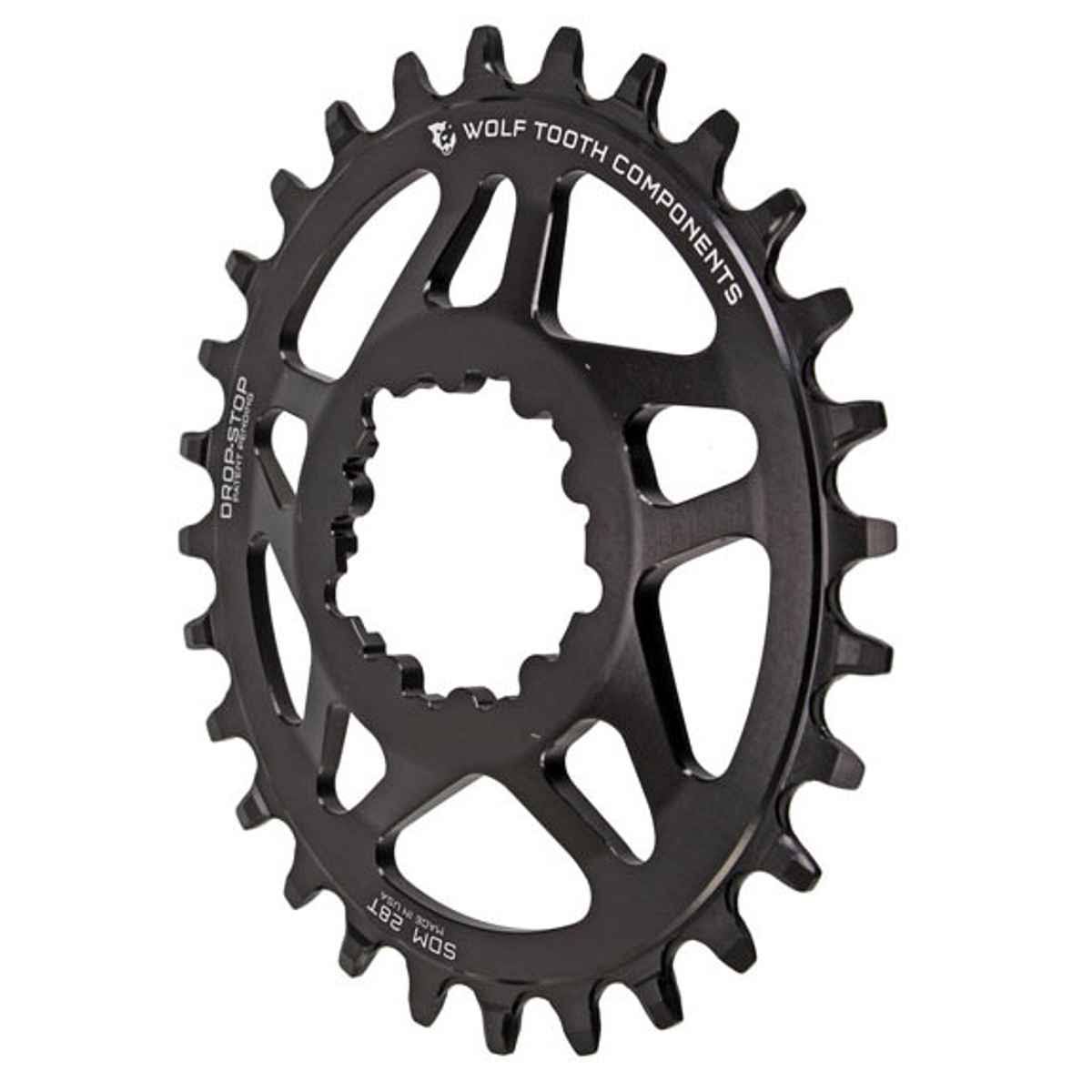 Wolf Tooth Elliptical Direct Mount Drop-Stop 28T Chainring for SRAM Cranks Black