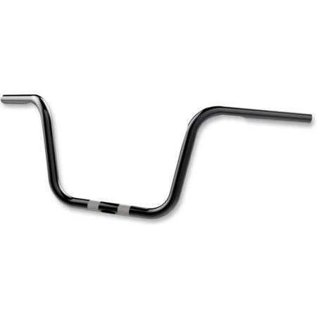 Khrome Werks 300861 1in. Bobber Ape Hanger Handlebar - 12in. - Dimpled and Drilled - Black