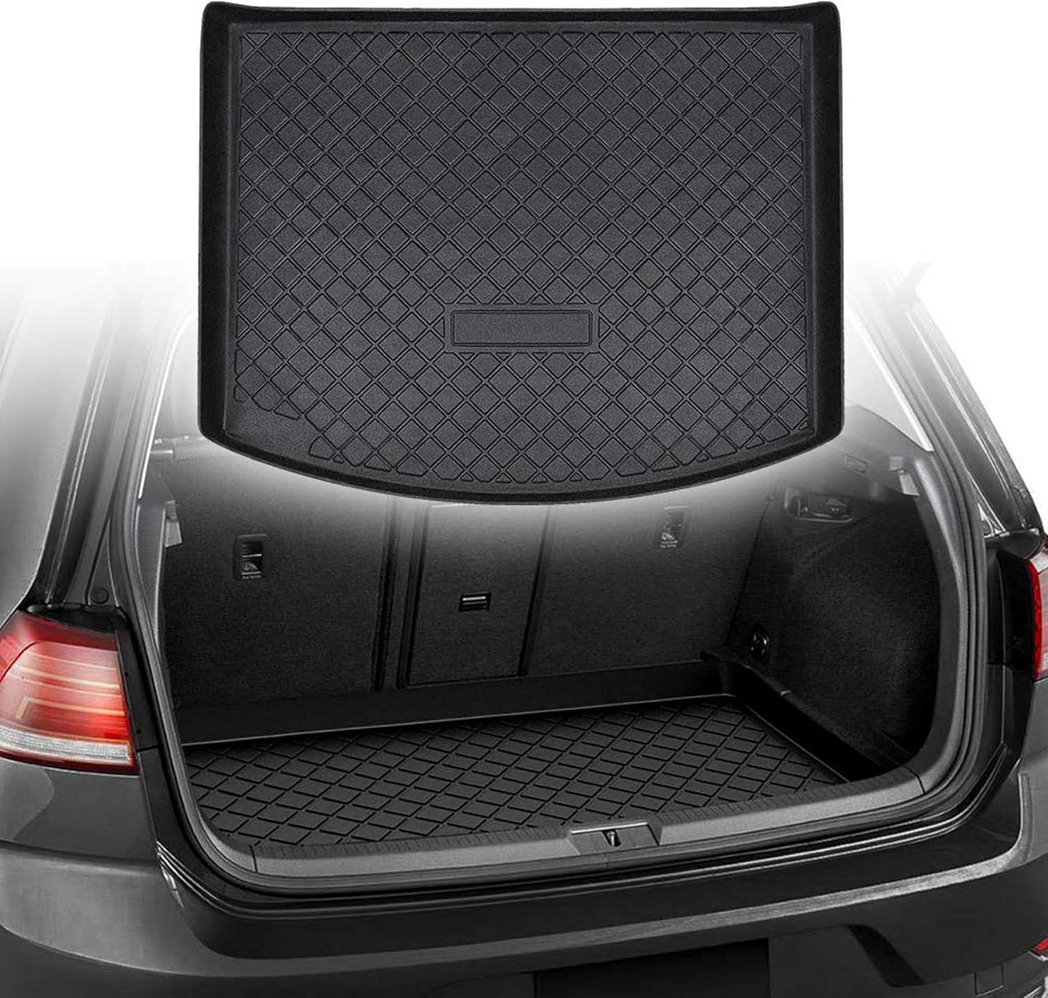 CUMART Rear Trunk Cargo Mat Liner Waterproof Compatible with Ford Escape 2013 2014 2015 2016 2017 2018 2019 2020 Custom Fit Black Pack of 2