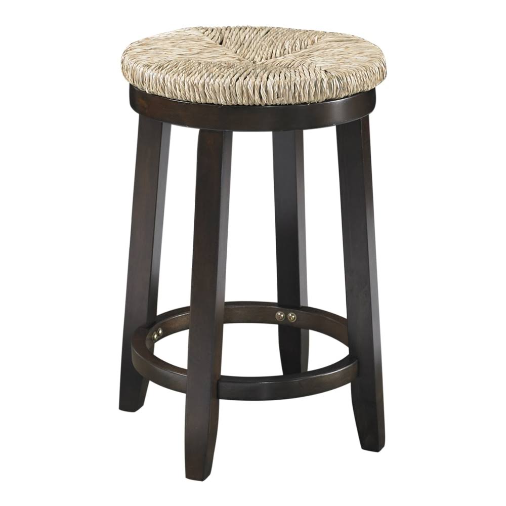 Powell Sena Backless Swivel Counter Stool, Natural Seagrass/Espresso