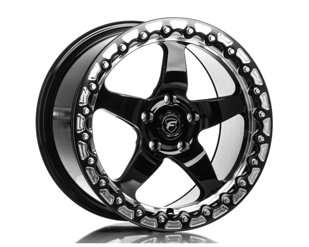 Forgestar F00170067P50 D5 Beadlock Wheel 17x10 5x114.3 50mm Gloss Black w/ Machined Lip
