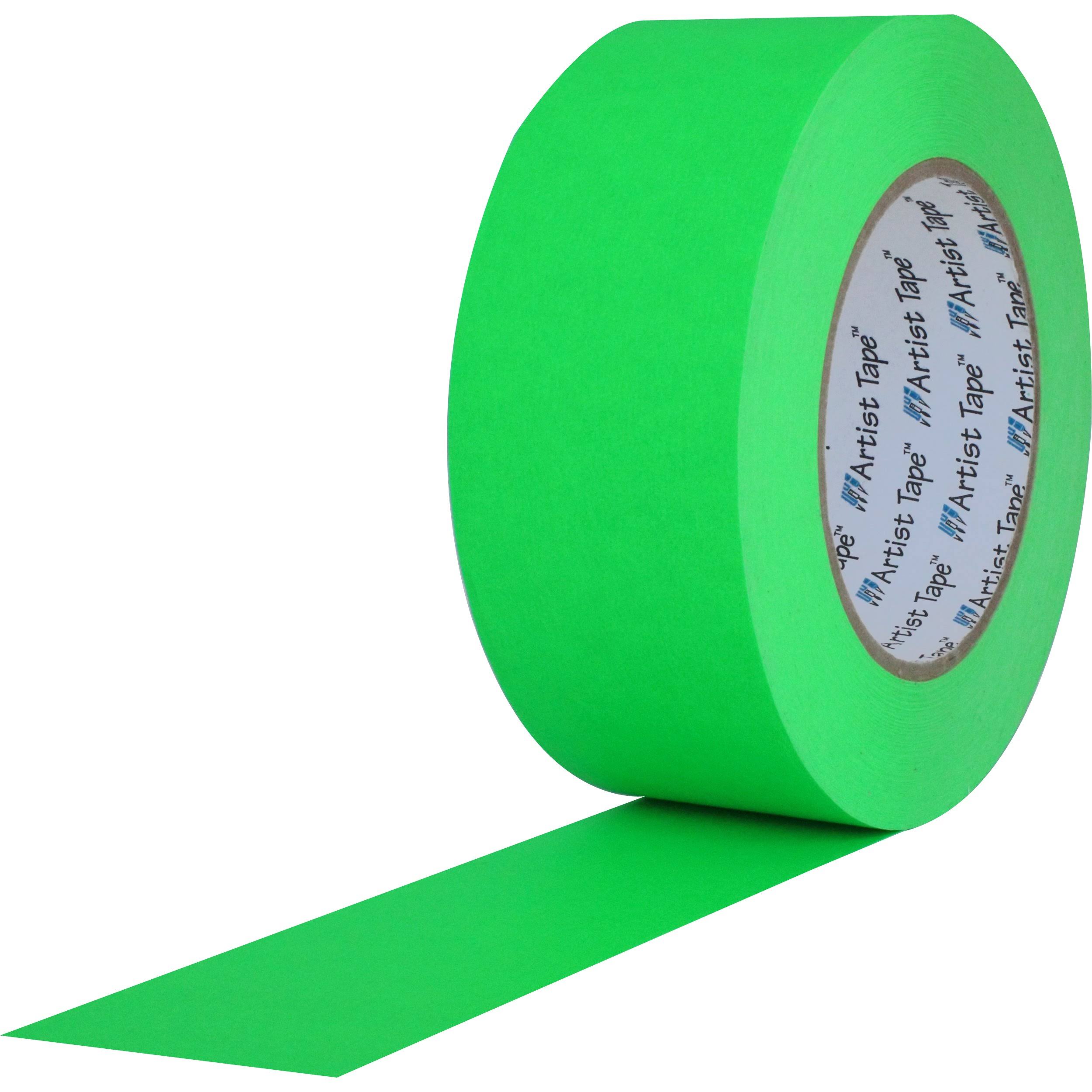 ProTapes Artist Tape Flatback Printable Paper Board or Console Tape, 60 yds Length x 1x22 Width, Fluorescent Green (Pack of 36)