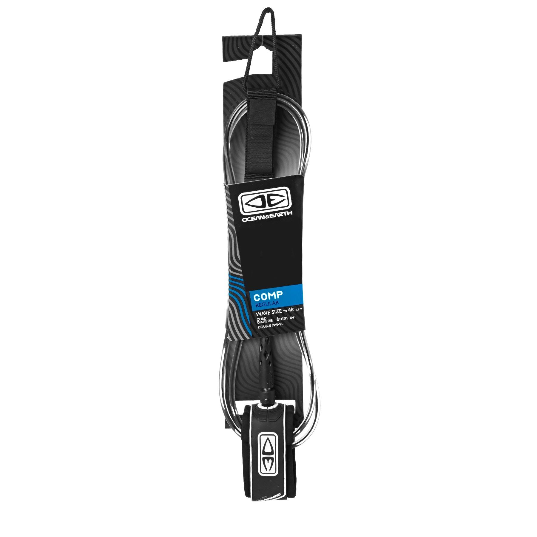 Ocean and Earth Regular Comp Moulded Surf Leash - Black