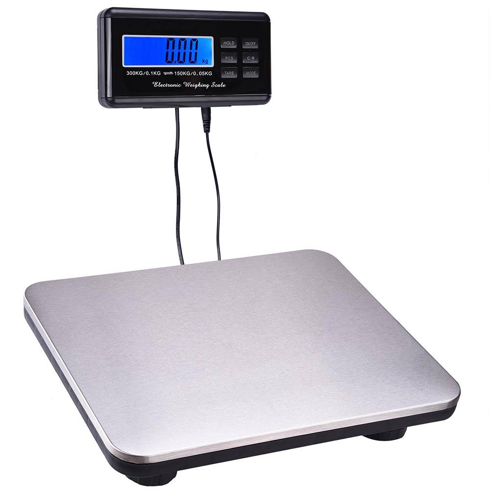 660lbs LCD AC Digital Floor Bench Scale Postal Platform