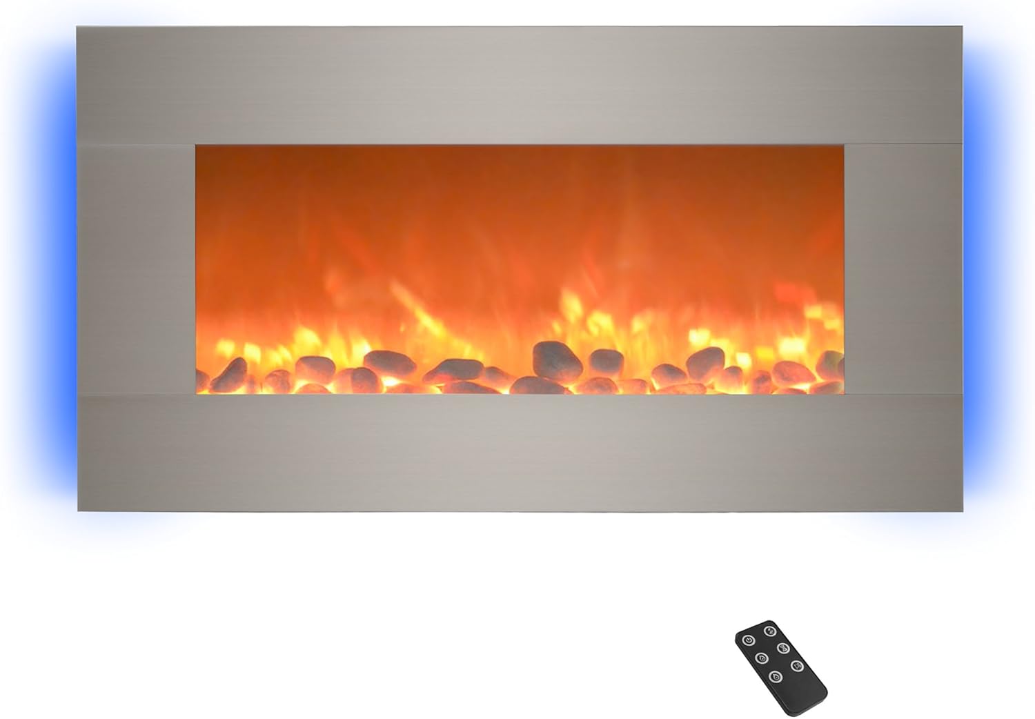 Northwest 80-BL31-2001 Electric Fireplace-Wall Mounted with 13 Backlight Colors, Adjustable Heat and Remote Control-31 inch, 31