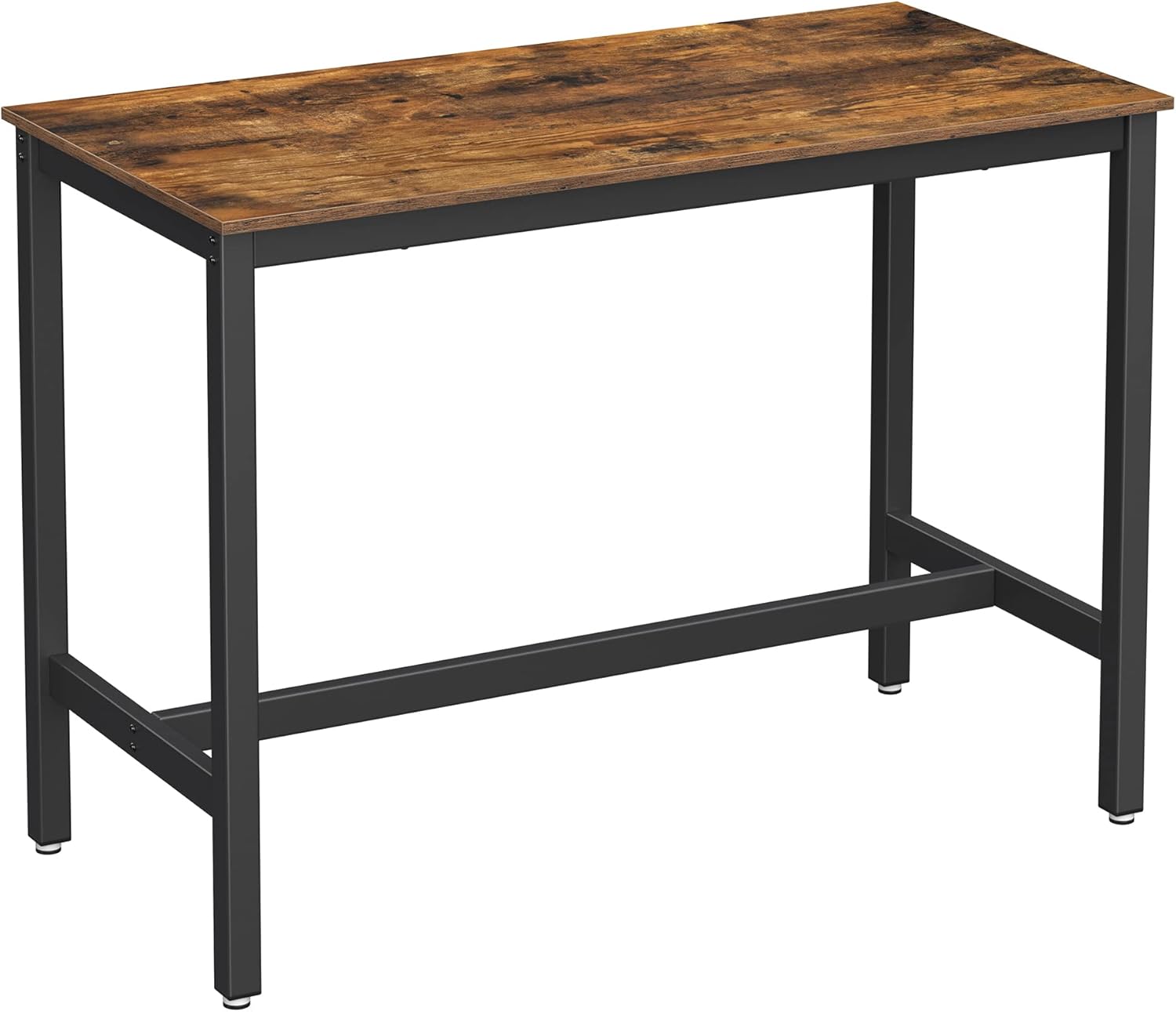 VASAGLE Bar Table, High top Table with Steel Frame, Multifunctional Desk for Dining Room or Living Room, Industrial Accent Furniture, Rustic Brown and Black ULBT91XV1