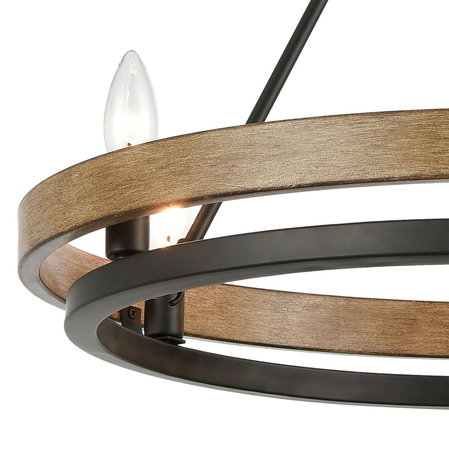 Elk Lighting 75056/6 Ramsey 8-Light Chandelier in Matte Black and Aspen