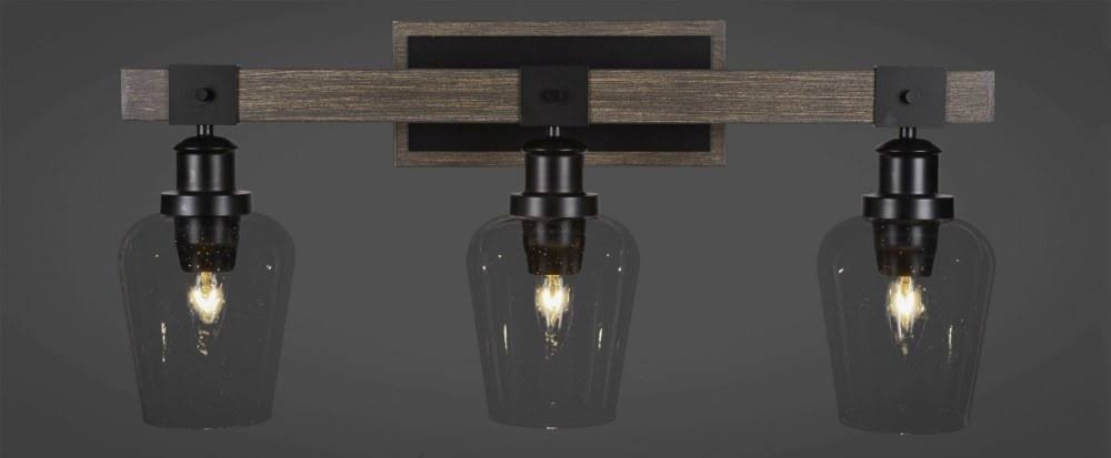 Toltec Lighting-1843-MBDW-210-Tacoma - 3 Light Bath Bar Matte Black/Painted Distressed Wood-lock