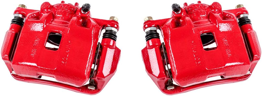 Callahan CCK03838 [2] FRONT Premium Semi-Loaded Red Coated Remanufactured Caliper Pair + Hardware Brake Kit
