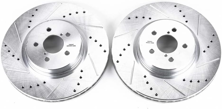 Power Stop Brake Rotors For Subaru Legacy 2005-2014 Front Drilled & Slotted Pair | JBR1318XPR