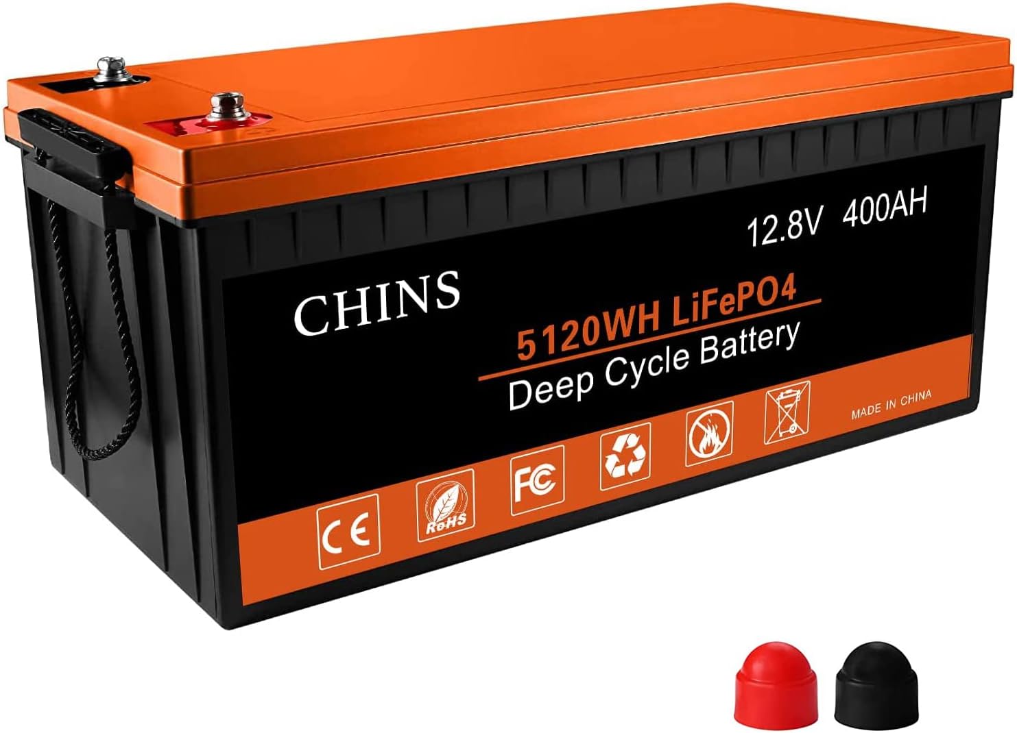 CHINS LiFePO4 Battery 12V 400Ah Lithium Battery - Built-in 250A BMS, 2000+ Cycles, Each battery Can Support 5120W Power Output, Perfect for RV, Home Storage and Off-Grid