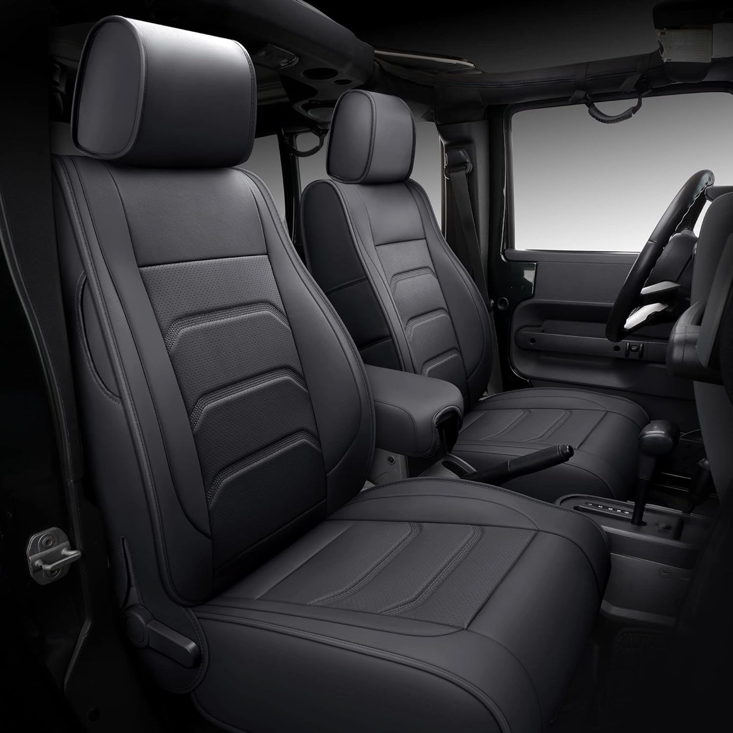 BABYBLU Faux Leather Full Coverage Custom Car Seat Covers Fit for 2011-2021 Jeep Grand Cherokee (Beige,Not for Trailhawk,Trackhawk,SRT)