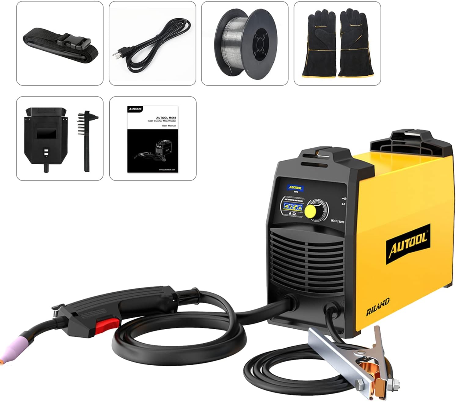 Welder Machine，Arc IGBT Welding Machine Kit 110V, Gasless Inverter MIG Welder with 30-90A, Automatic Feed Flux Core Wire Portable Welding Machine for 3 Years Warranty