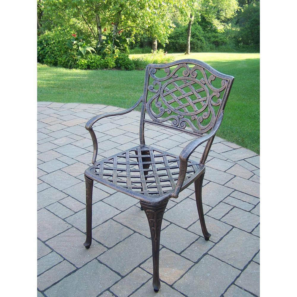 Oakland Living Mississippi Antique Bronze Aluminum Outdoor Dining Chair (4-Pack)