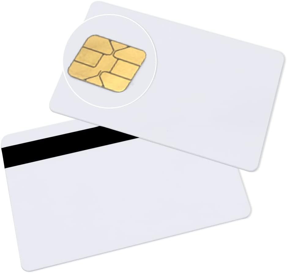 smartelf Java Cards Compatible J2A040 Smart Chip Cards with 2 Track 8.4mm Black HICO Magnetic Stripe (5Pack) Pack of 2