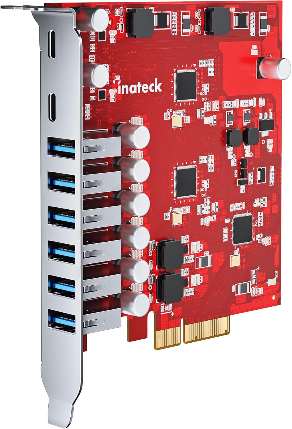 Inateck PCIe to USB 3.2 Gen 2 Extension Card with 20 Gbps Bandwidth, 6 USB Type-A and 2 USB Type-C Ports, RedComets U22 Pack of 2