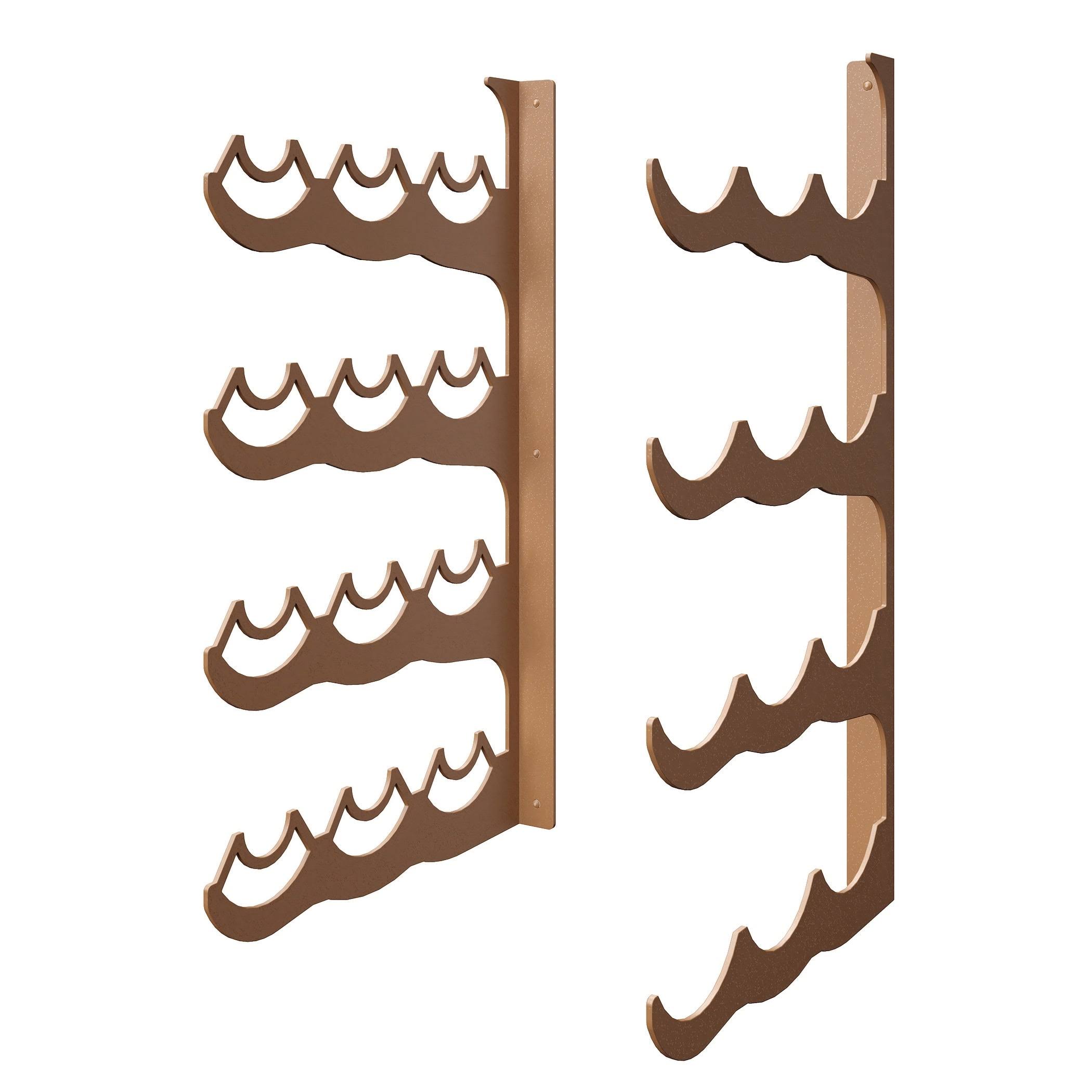 di Prima USA 12 Bottles Wall Mount Wine Rack - Triple Depth - Chestnut