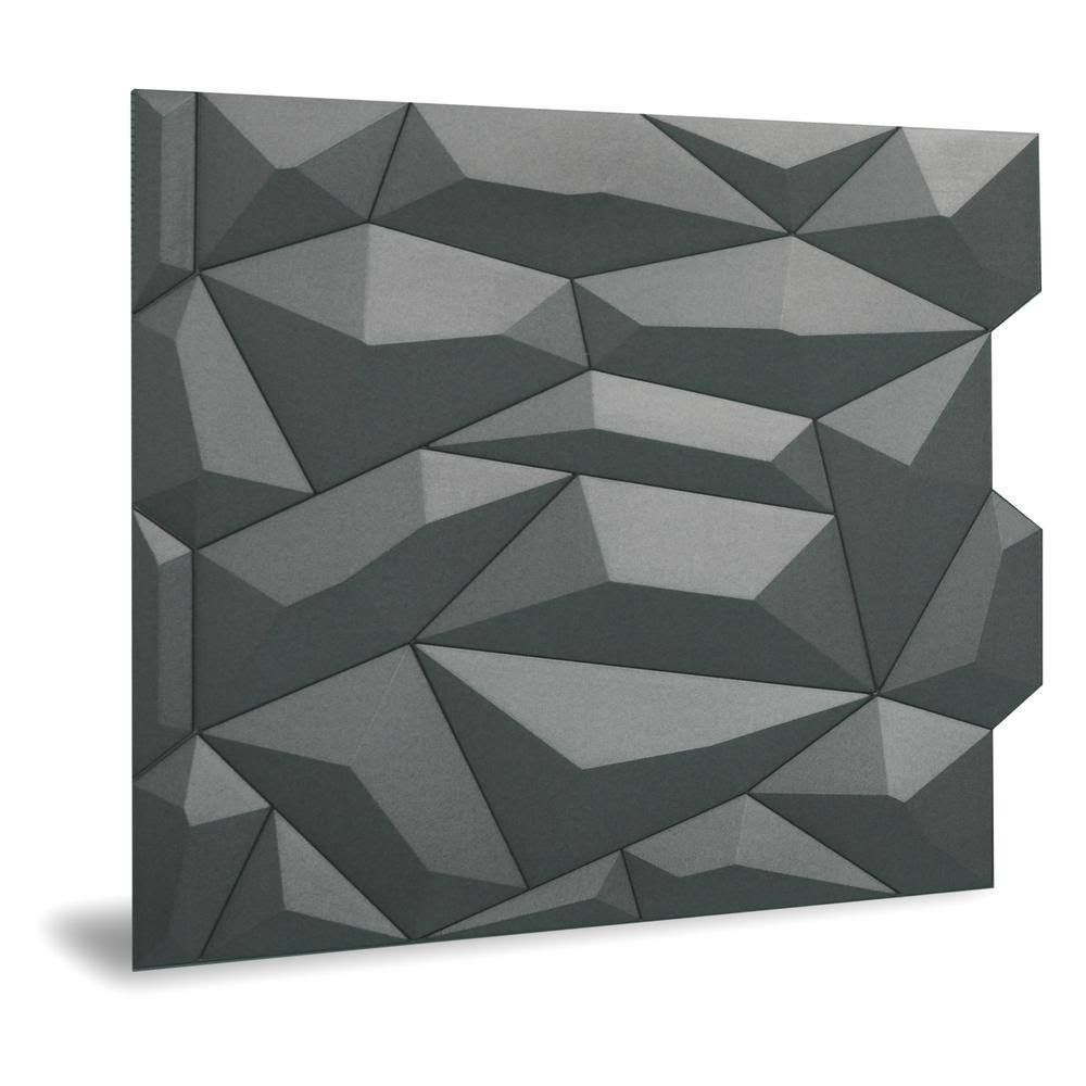 Innovera Decor by Palram 24 in. x 24 in. Glacier Decorative Vinyl Wall Paneling in Smoked Gray (6-Piece)