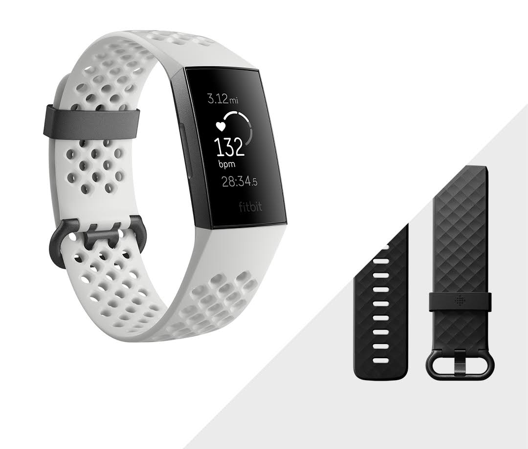 Fitbit Charge 3 - Activity Tracker with Heart Rate Monitor - Special Edition - White Frost