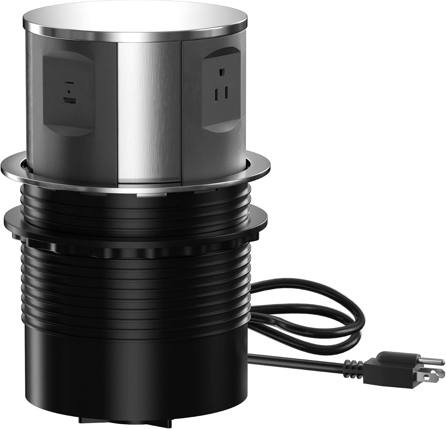 TaiH Leo Pop Up Outlets, 4-Outlet Retractable Sockets Hidden Recessed Power Strips, Socket with 4 Plugs, Retractable Tower Outlet for Office Conference Kitchen