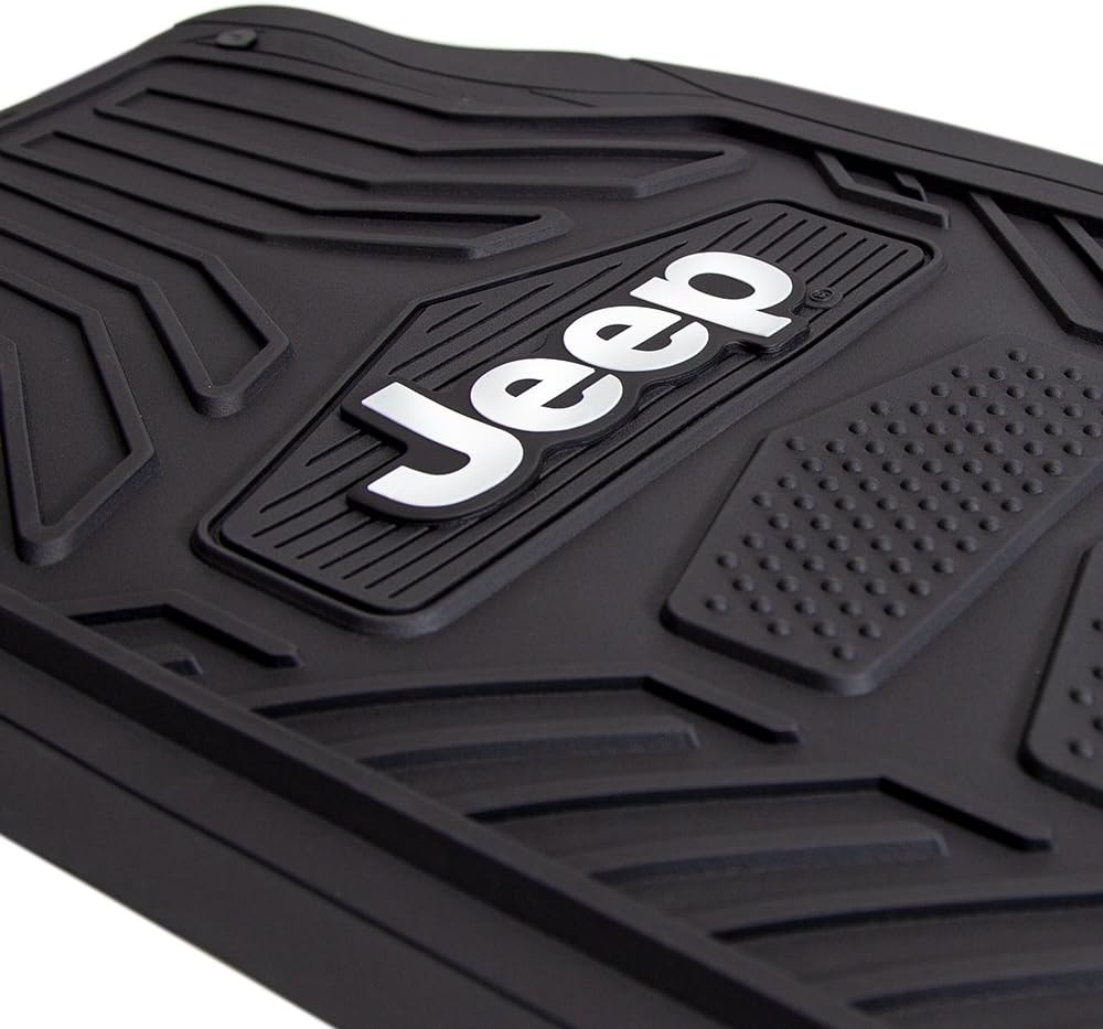 Jeep Weatherpro 4 Piece Floor Mats Set, Floor Mats by Plasticolor (001668R01) , Black