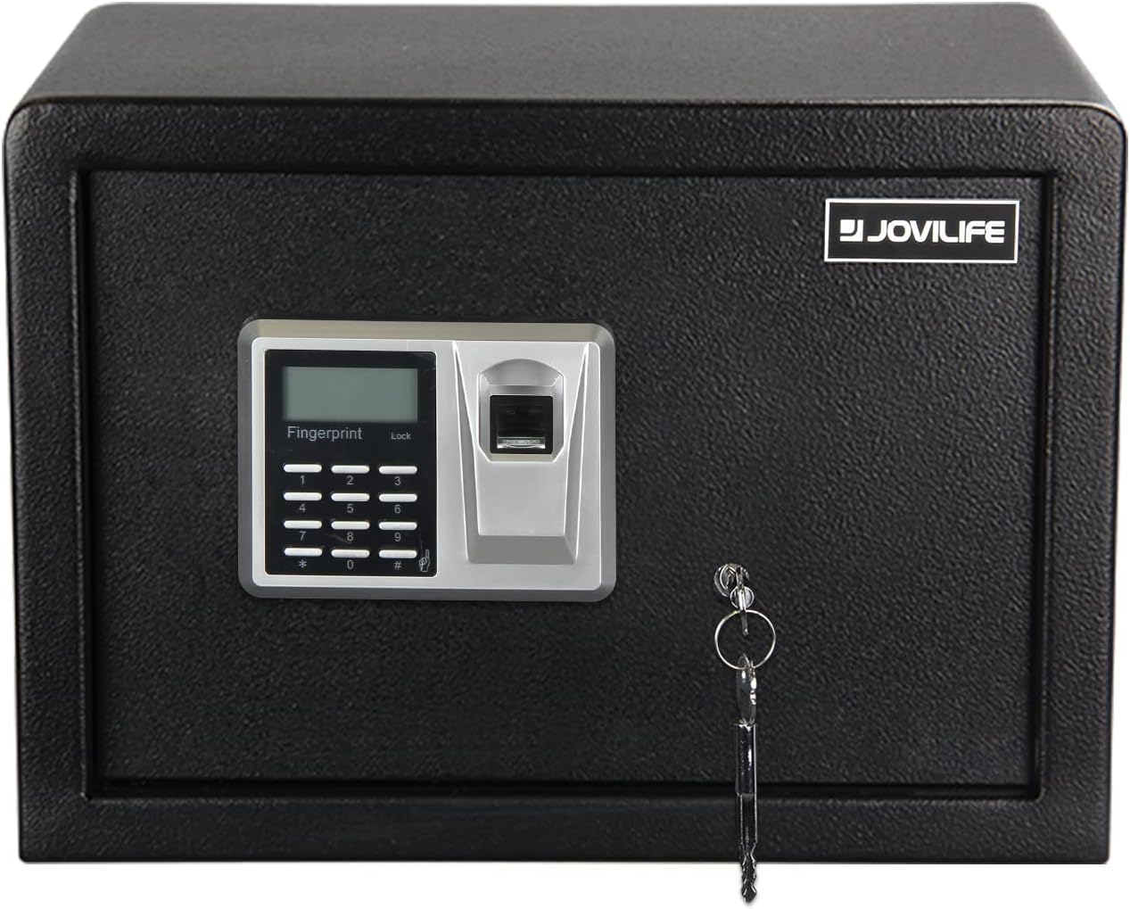 Jovilife 0.8cubic fireproof Fingerprint safe box Electronic biometirc safe lock box security lock box,keypad automatic door steel strong office home hotel cabinet safe black