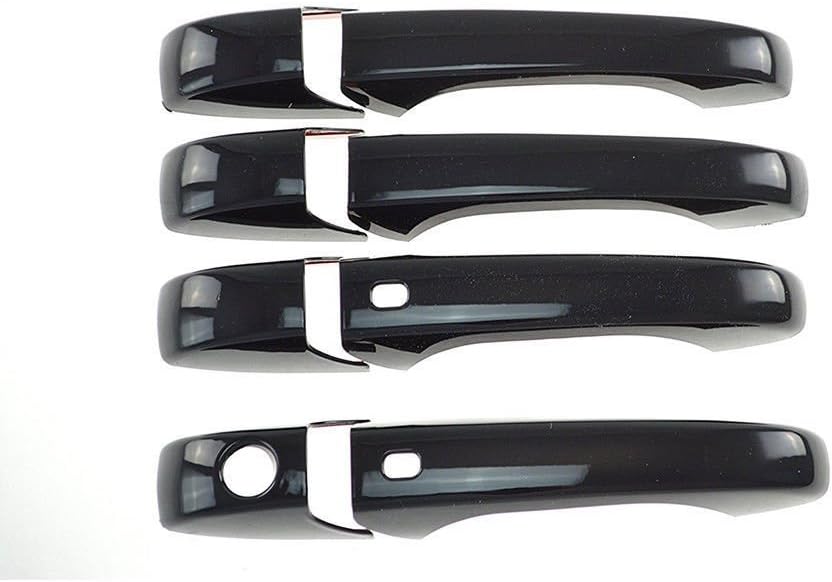 YOUNGERCAR Mirror Cover + 4Door Handle Cover for 2014-2020 Jeep Grand Cherokee | 2014-2020 Dodge Durango Gloss Black ABS Painted
