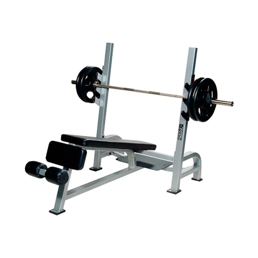 York Barbell STS Olympic Decline Bench with Gun Racks - White