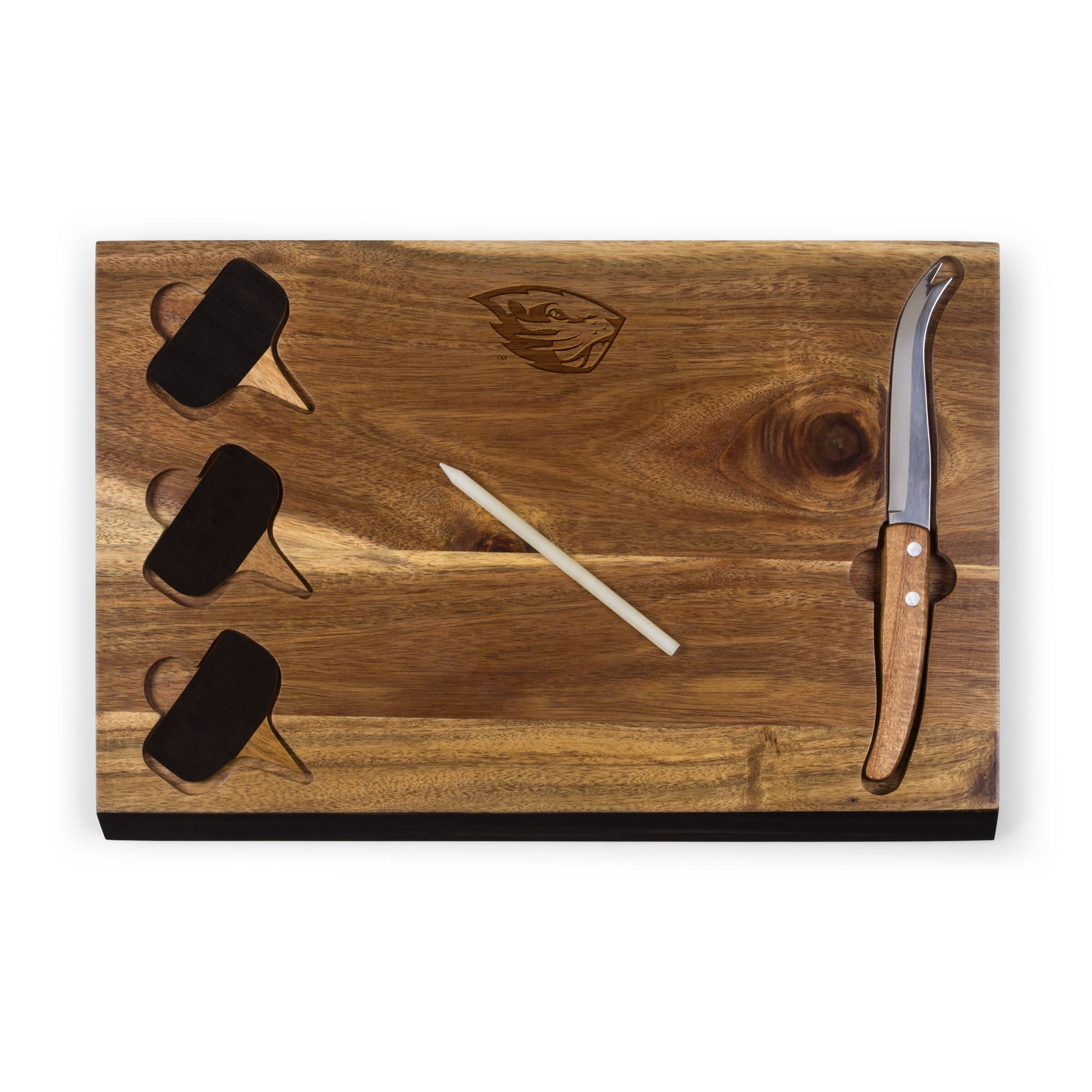 Oregon State Beavers Delio Acacia Cheese Board and Tools Set