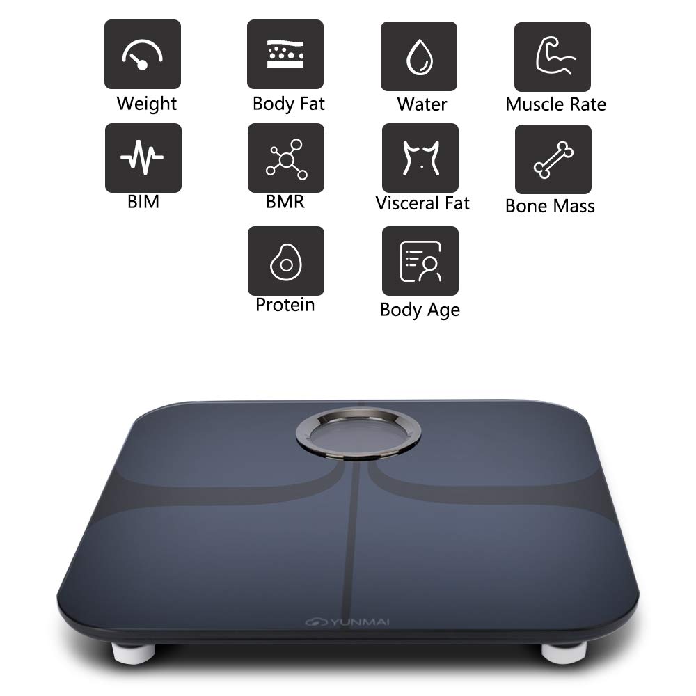 YUNMAI Smart Scale Body Fat Scale with New Free APP & Body Composition Monitor with Extra Large Display Pack of 2