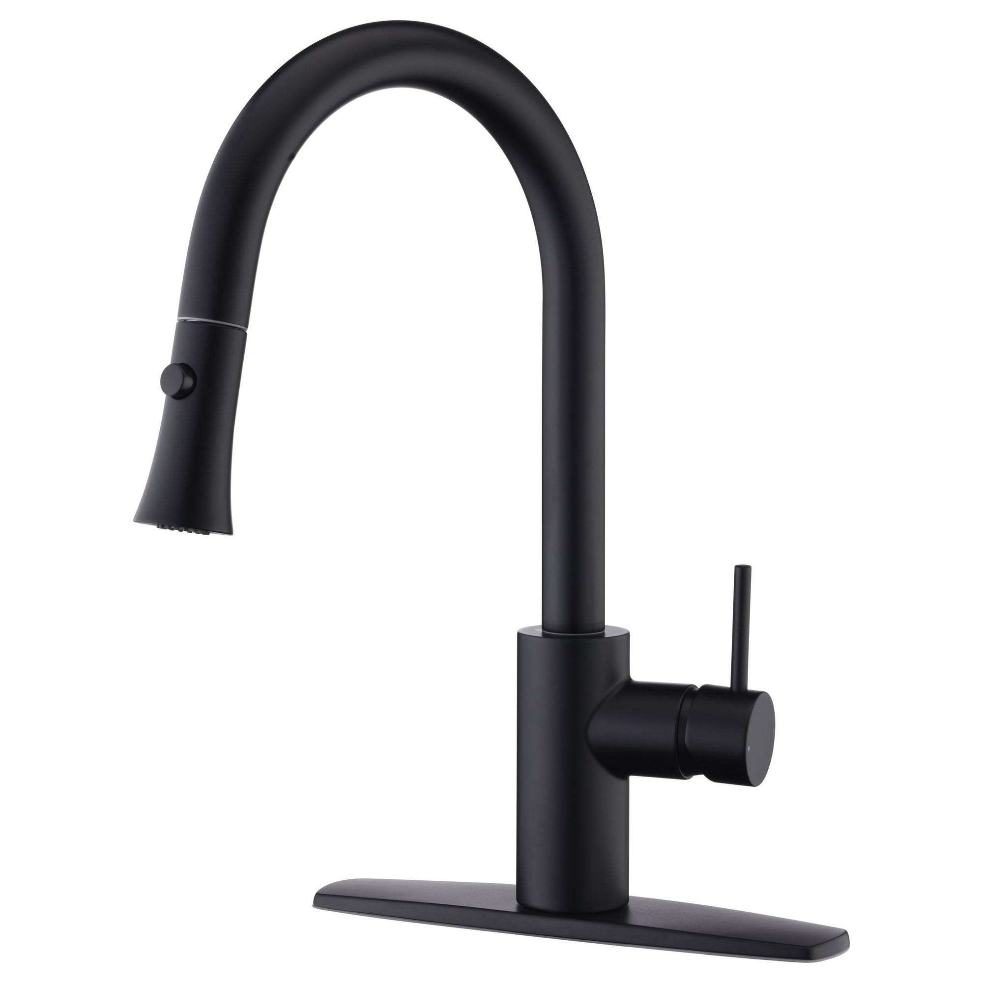 Ultra Faucets UF14207 Euro Pull Out Single Handle Kitchen Faucet Finish: Matte Black