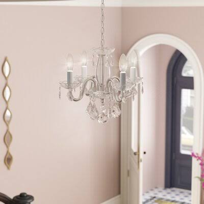 Lamy 4 - Light Candle Style Classic / Traditional Chandelier with Crystal Accents House of Hampton Finish: Chrome