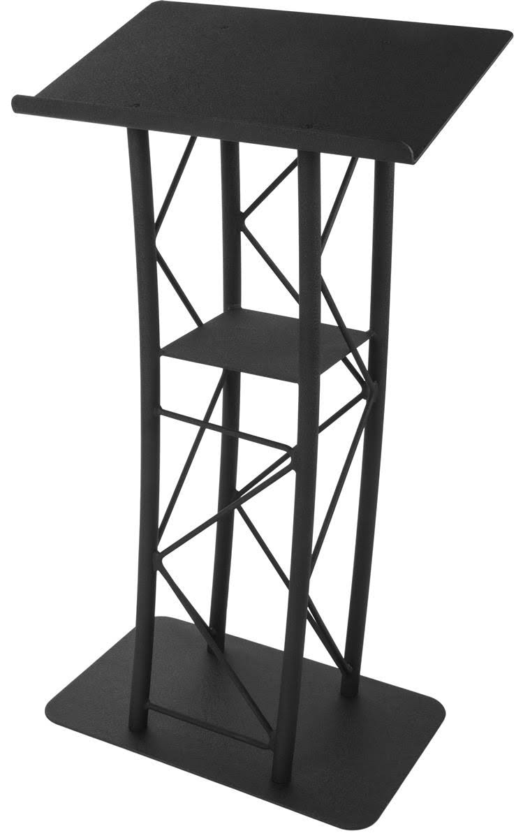 Truss Podium with Base and 23x22 Wide Top, 64x22H, Includes iPad 2-4 and iPad Air Mount (Black Steel/Aluminum) (MTPDIPD8BK)