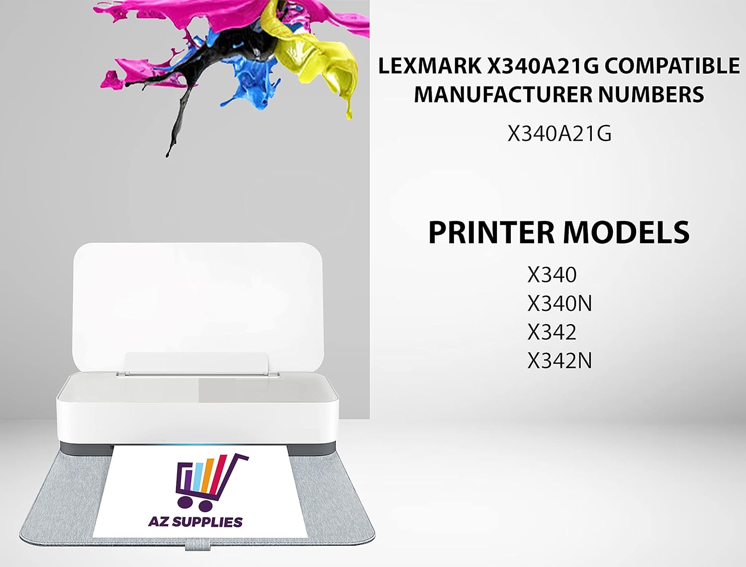 AZ Supplies Compatible Toner Cartridge Replacement for Lexmark X340A21G X340 X340N X342 X342N Black 3 Pack